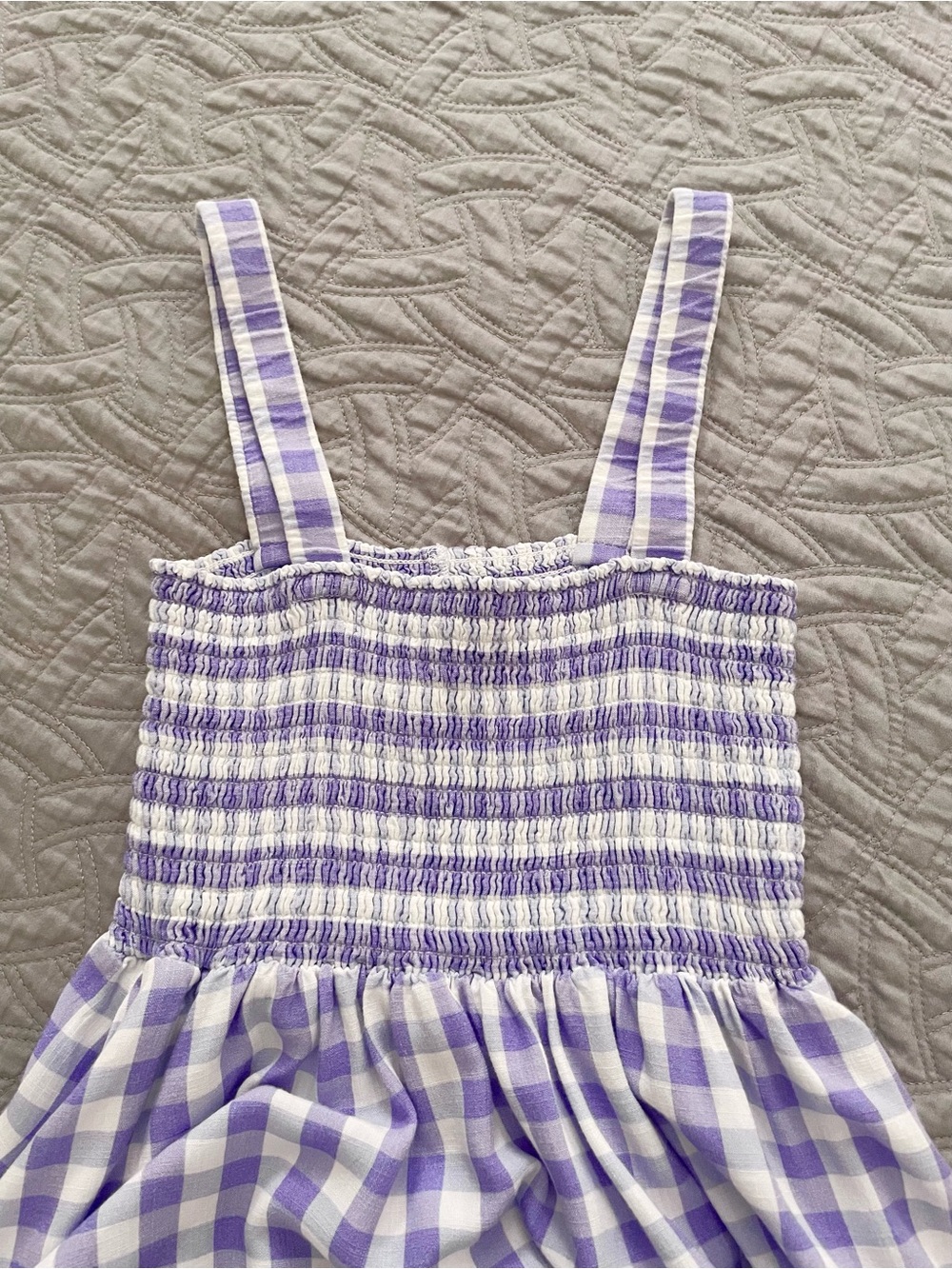 Maaji Girl’s Lavender Gingham Smocked Sundress Size 10 - Picture 3 of 7